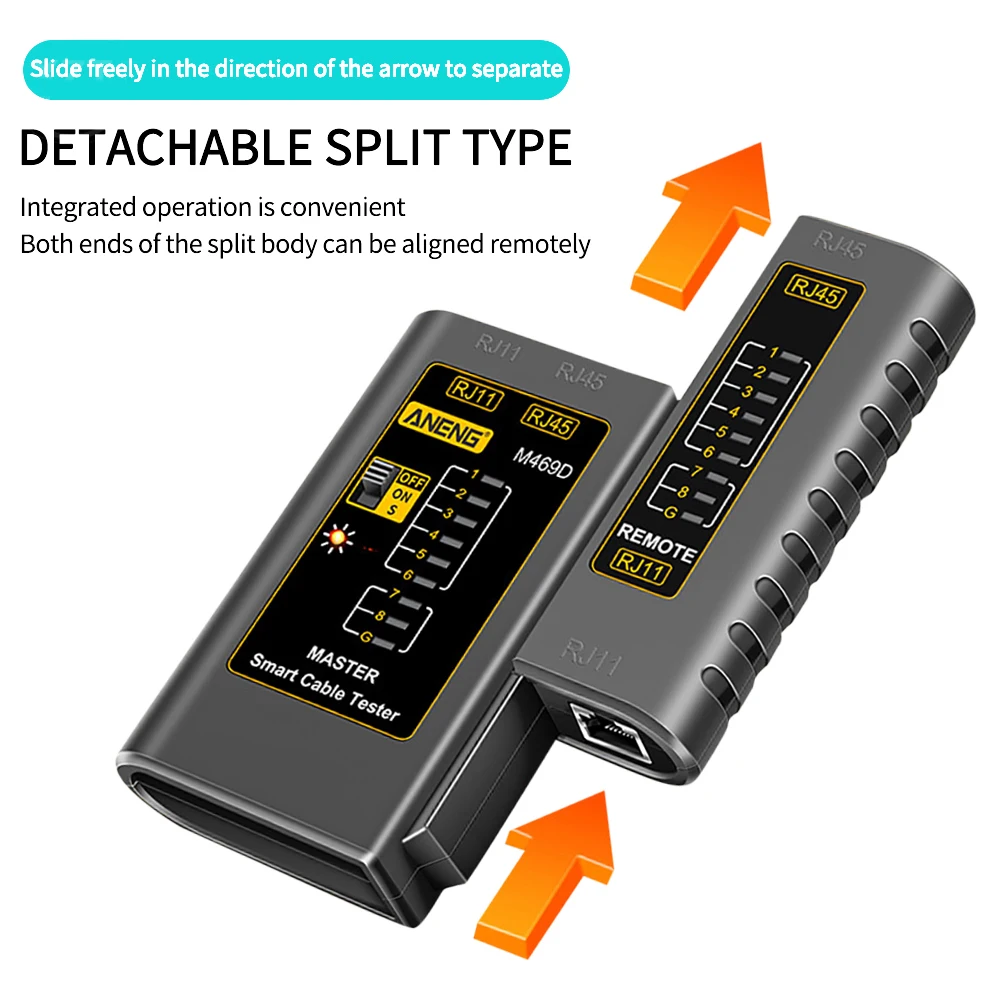 M469D Cable lan tester Network Cable Tester RJ45 RJ11 RJ12 CAT5 UTP LAN Tester Networking Tool Network Repair