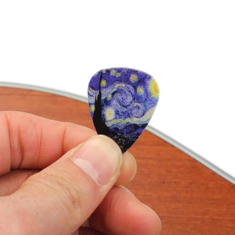 3pcs/lot Acoustic Electric Guitar Paddle 0.46mm 0.71mm 0.96mm Starry Sky Celluloid Guitar Picks with Box