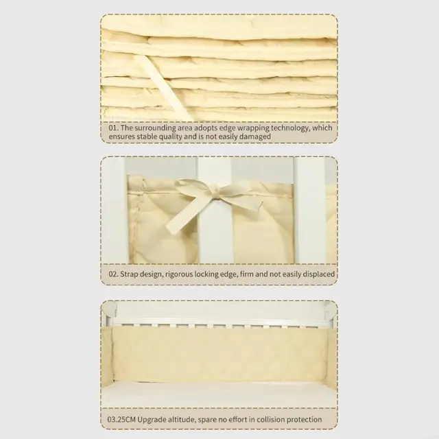 CORB Cribs Fence Bumper Pad Easy Assemble and Disassemble Baby Essential 3