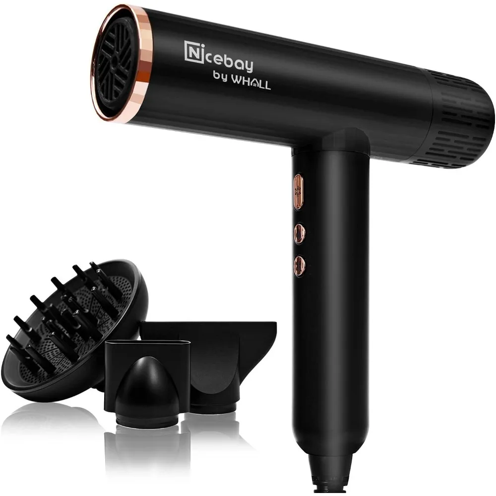 Ionic Hair Dryer Professional Blow Dryer With 3 Attachments 110000RPM High-Speed Brushless Motor For Fast Drying