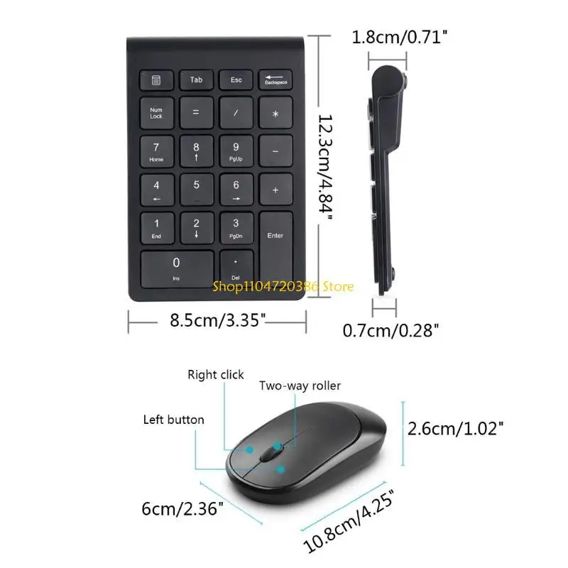 【Exclusive】 2.4G Wireless Numpad and Mouse Protable 22-Key Numeric ...