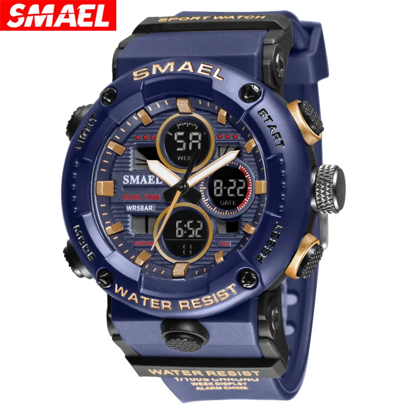 

Smael Hot Waterproof Electronic Watch Men's LED Luminous Double Display Sports Watch