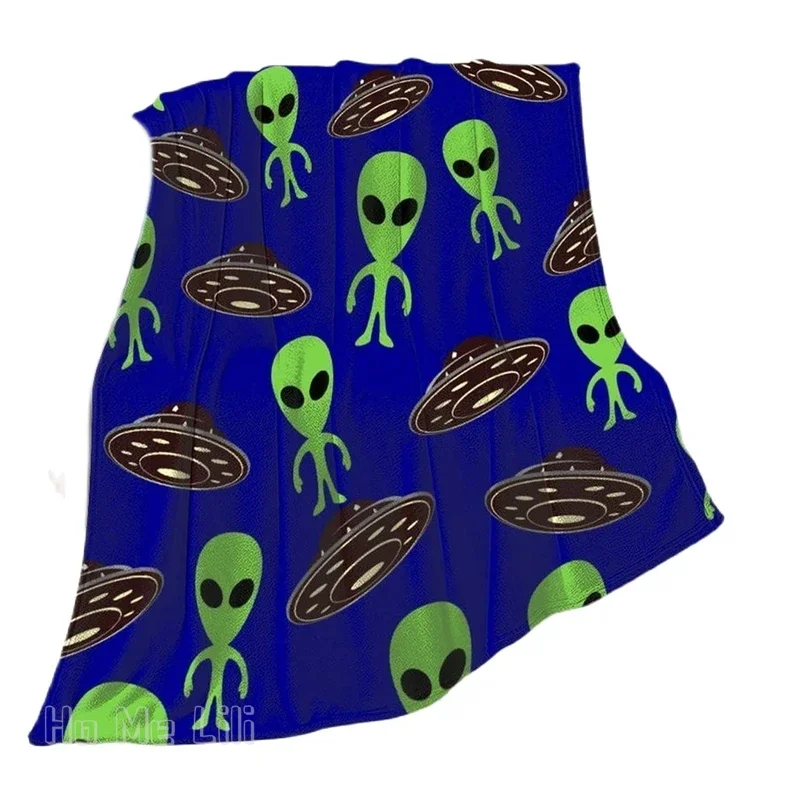 

Удобное Мягкое фланелевое одеяло Alien And Ufo для декора дивана, кровати