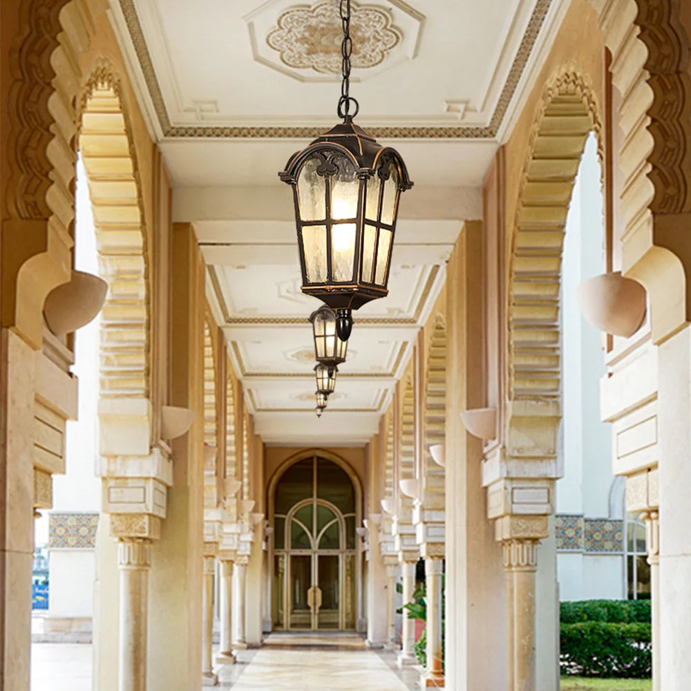 Outdoor chandeliers waterproof patio industrial lamps European kiosks corridors fixture Grape rack pendant light Ceiling Lamps