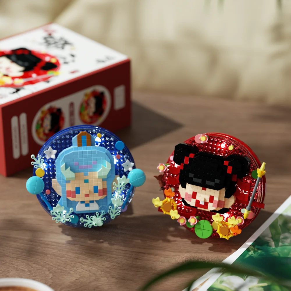 Toy Building Blocks Anime Love And Deepspace Sylus Rafayel Zayne Xavier Cosplay Cartoon Plaything Bricks Educational Badge Display Stand Xmas Gifts