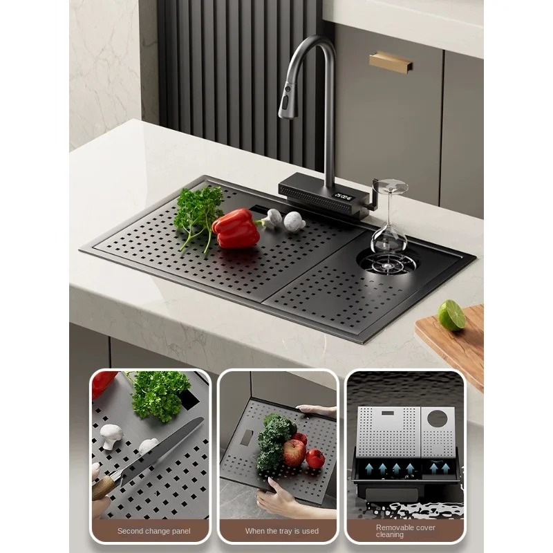 304 스테인리스 스틸 언더 마운트 주방 싱크대, 커버 플레이트, 컵 세척, 아일랜드 바용 싱글 볼 미니 야채 대야