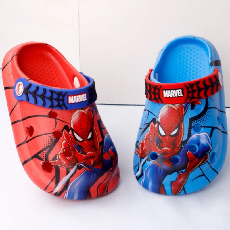 

2024 Disney Children's Slippers Summer Boys Spiderman Slipper Anti-slip Hole Kids Beach Shoes Soft Bottom Toddler Home