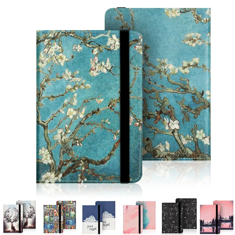 Estojo Universal para Kobo Clara hd Estojo de Impressão Capa de Correia de Mão N249 N306 Ebook Reader N249 Ereader 2023 Nia Book 6