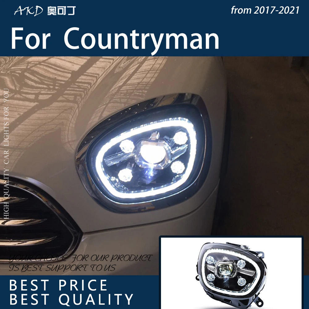 

Автомобильные фары для F60 Mini Countryman 2016-2021 Светодиодные Автомобильные фары сборка обновление Алмазный дизайн проектор аксессуары