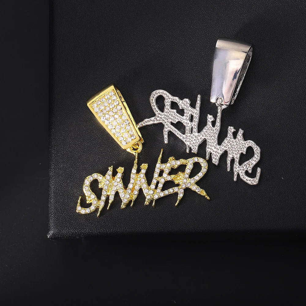 

Personality Letter Pendant Necklace Charm Matching With 4mm Wide Rope Chain For Men Women For Daily Decoration
