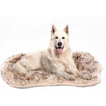 Faux Fur Memory Foam Fluffy Dog Bed, Luxury Pup Rug Waterproof Dog Blanket, Removable Washable Fluffy Plush Cover 1