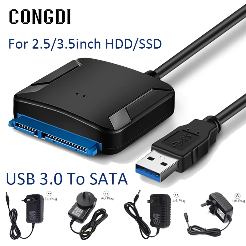 Sata para Usb 3.0 Cabo Adaptador Conversor de Disco Rígido 2.5 3.5 Hdd Externo Ssd Acessórios Portáteis