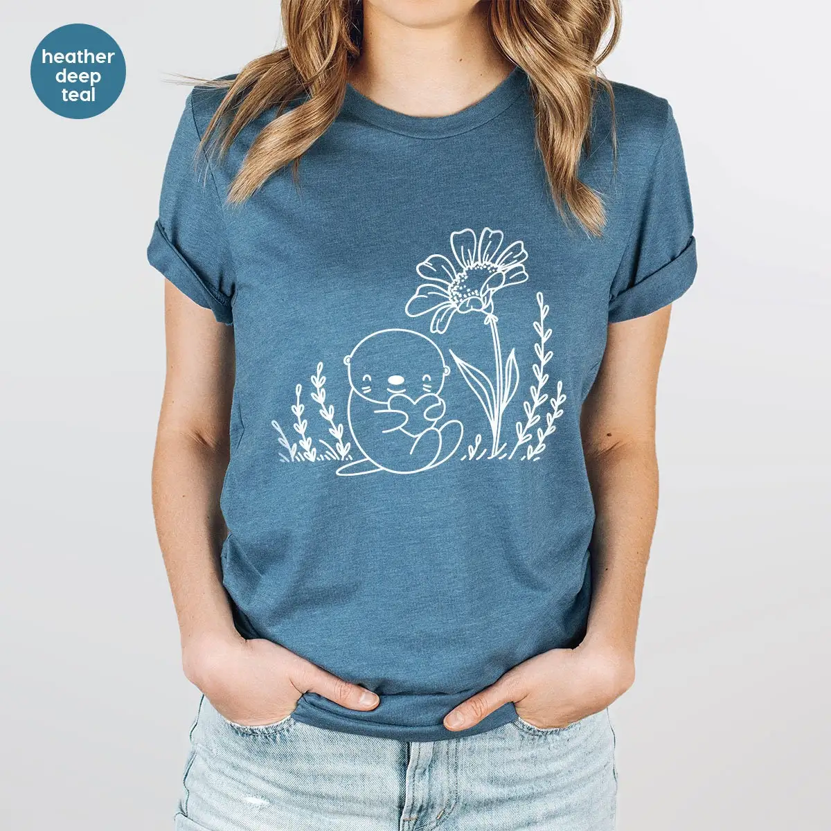 

Cute Anime Otter Print Women T-shirt 2023 New Fashion Cartoon Animation Element Female Shirt 2023 Positive Sunshine Element Tee