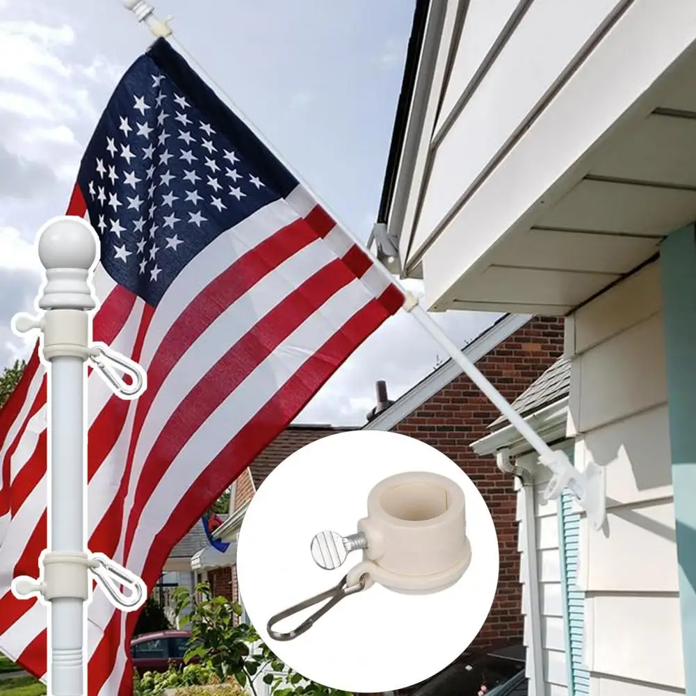 Wall-mounted Flagpole Buckle Heavy Duty Rotating Flagpole Buckles for Wind-resistant Flags 360-degree for House Tangle-free