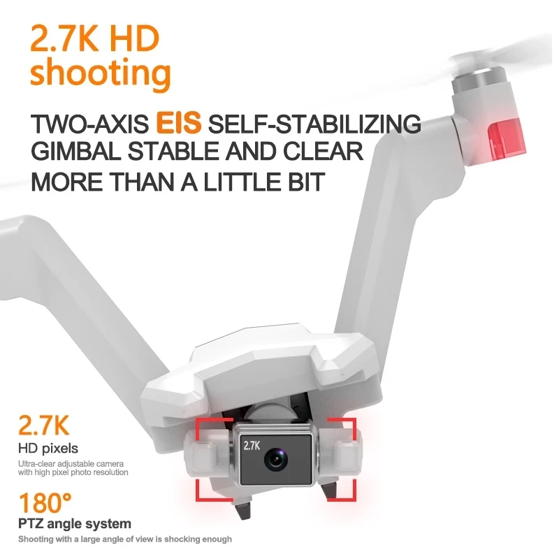 F3 V type Twin Rotor Drones with 2.7K Camera for Adults GPS Drone 2 Axis EIS Gimbal 30 Minutes Long Flight Time Follow Me