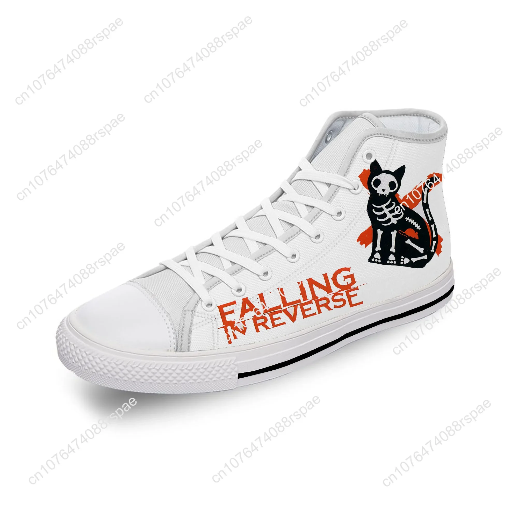 Falling In Reverse High Top Sneakers Mens Womens Teenager Casual Shoes Canvas Running Shoes 3D Print Breathable Lightweight shoe