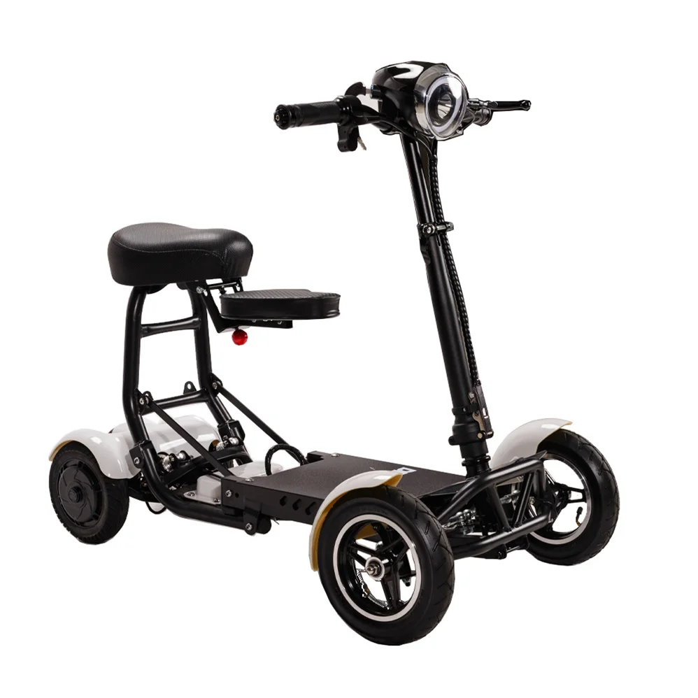  Patinetes eléctricos plegables de movilidad de 3 ruedas para  adultos mayores, silla de ruedas motorizada portátil y ligera para ciclo de  manos con asiento (negro) : Todo lo demás