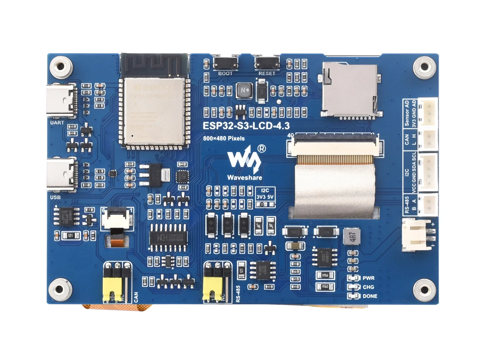 รูปสินค้า บอร์ดพัฒนา ESP32-S3 จอแสดงผล 4.3 นิ้ว 800x480 สำหรับโปรเจกต์ DIY