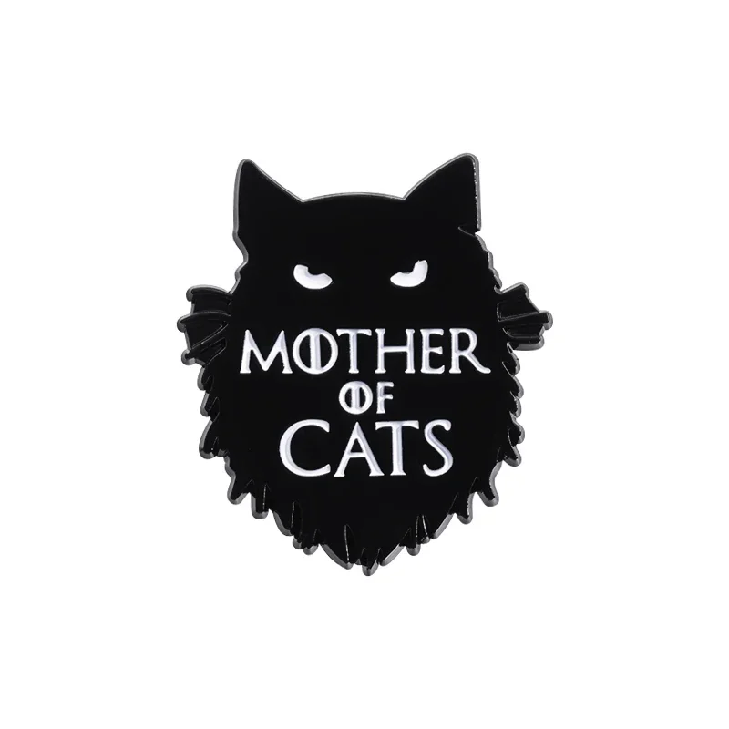 Cartoon Schwarze Katze Brosche Emaille Pins Lustige Mutter Von Katzen Metall Broschen Dekorative Rucksack Revers Abzeichen Schmuck Zubehör