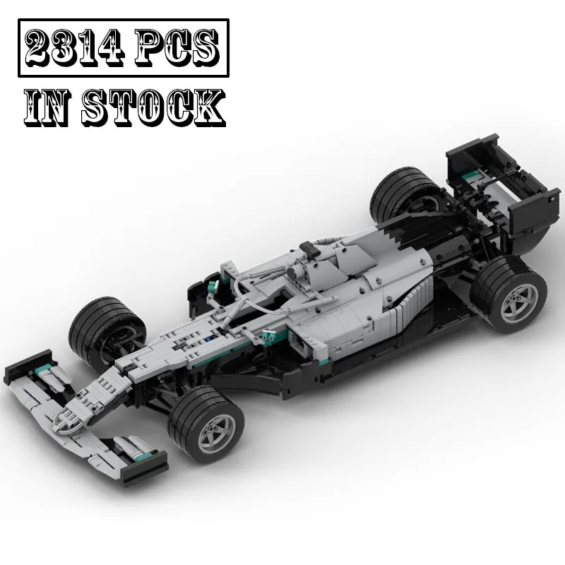 

New MOC-44146 F1 W10 F1 Team Stake 1:8 scale Formula 1 Race Car Model Buiding Kit Creators Block Bricks Kids Toys Birthday Gifts