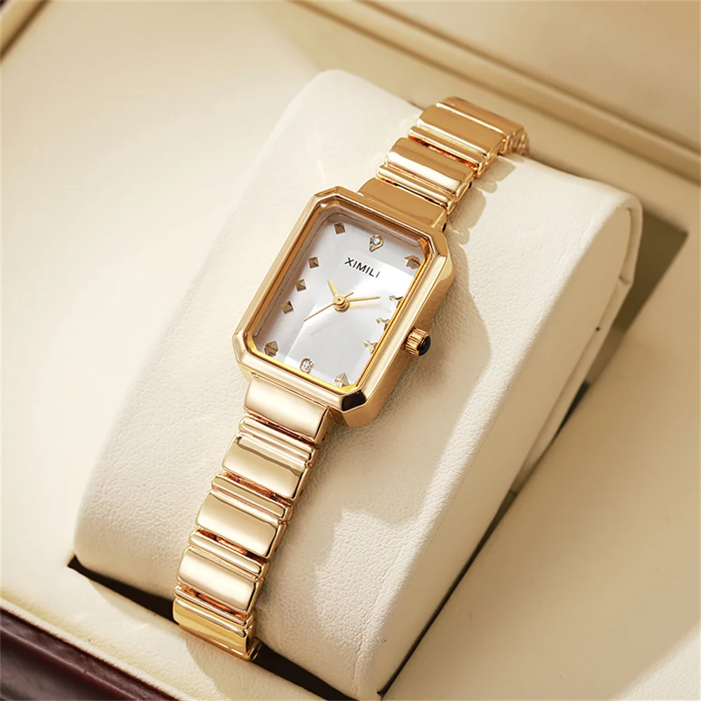 Quartz Watches Gold Square Watch Womens Seiko Ladies Daywear Square Watch SWR090P
