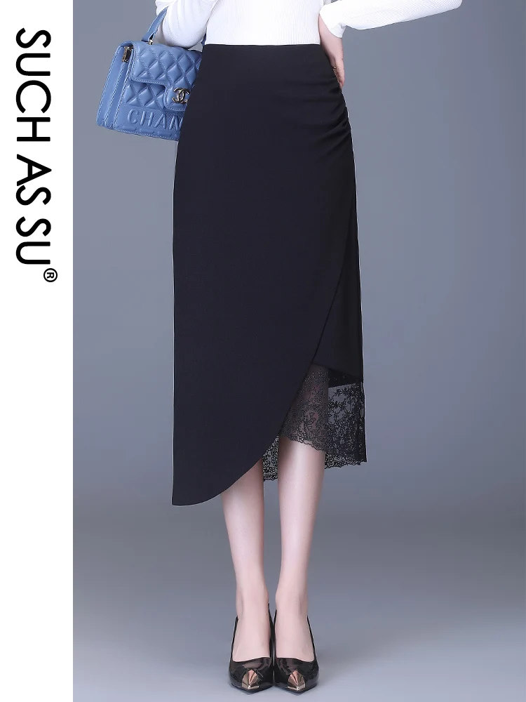 SUCH AS SU High Quality Womens Office Work Pencil Skirt High Waist Career Package Hip Black S-3XL Sexy Slit Occupation Skirts wrc 9 career starter upgrades pc