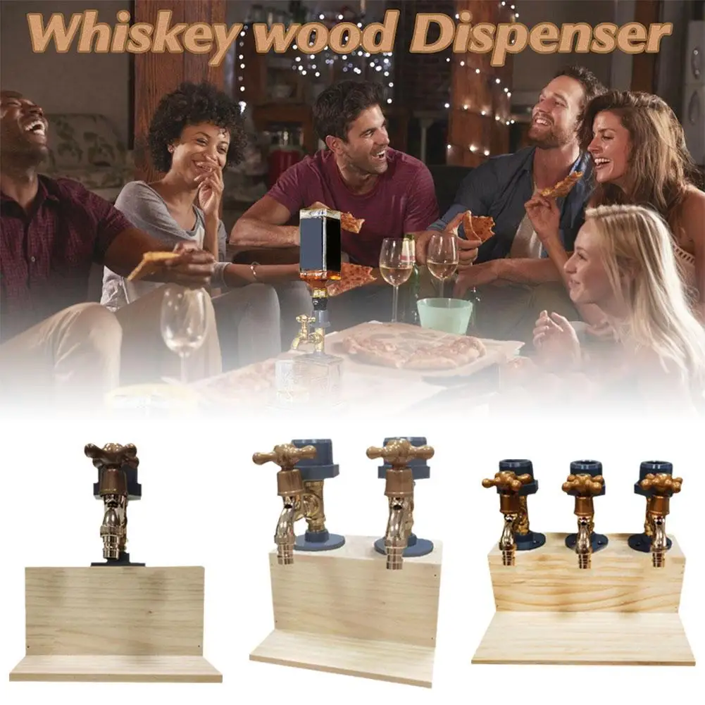 

Liquor Alcohol Whiskey Wood Dispenser Whisky Bottle Rack And Pour Acohol Dispenser For Home Bar Unique Gift For Father's C8d0