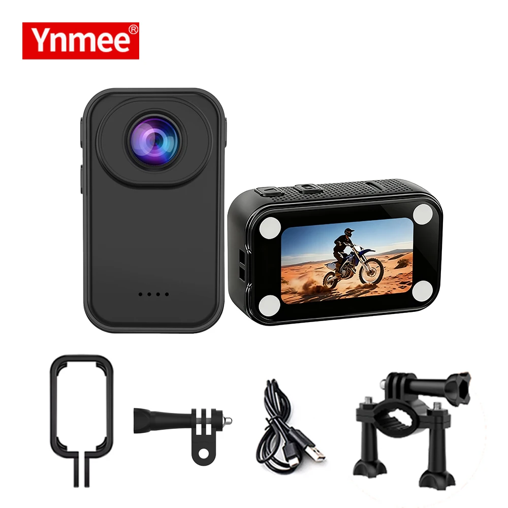 מצלמת פעולה לאגודל מיני Ynmee SP02 2K, מצלמת גוף קטנה ניידת עם מגנט, מצלמת ספורט DV בגודל 1.47 אינץ', מקליט וידאו נייד לתמונות
