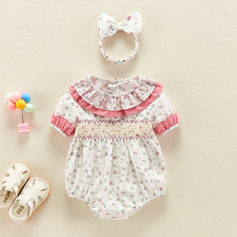 baby bodysuit dress Cute Toddler Baby Girls Jumpsuits Summer Girl Baby Rompers Infant Children Cotton Short Sleeve One-piece Rompers best Baby Bodysuits