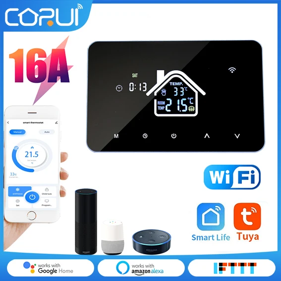 

CORUI Tuya WiFi Smart Thermostat Electric Floor Heating Water/Gas Boiler Temperature Remote Controller For Google Home Alexa