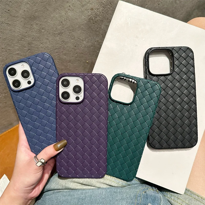 Luxury Woven Grid Breathable Mesh Cooling Phone Case - Thin Soft Silicone Cover