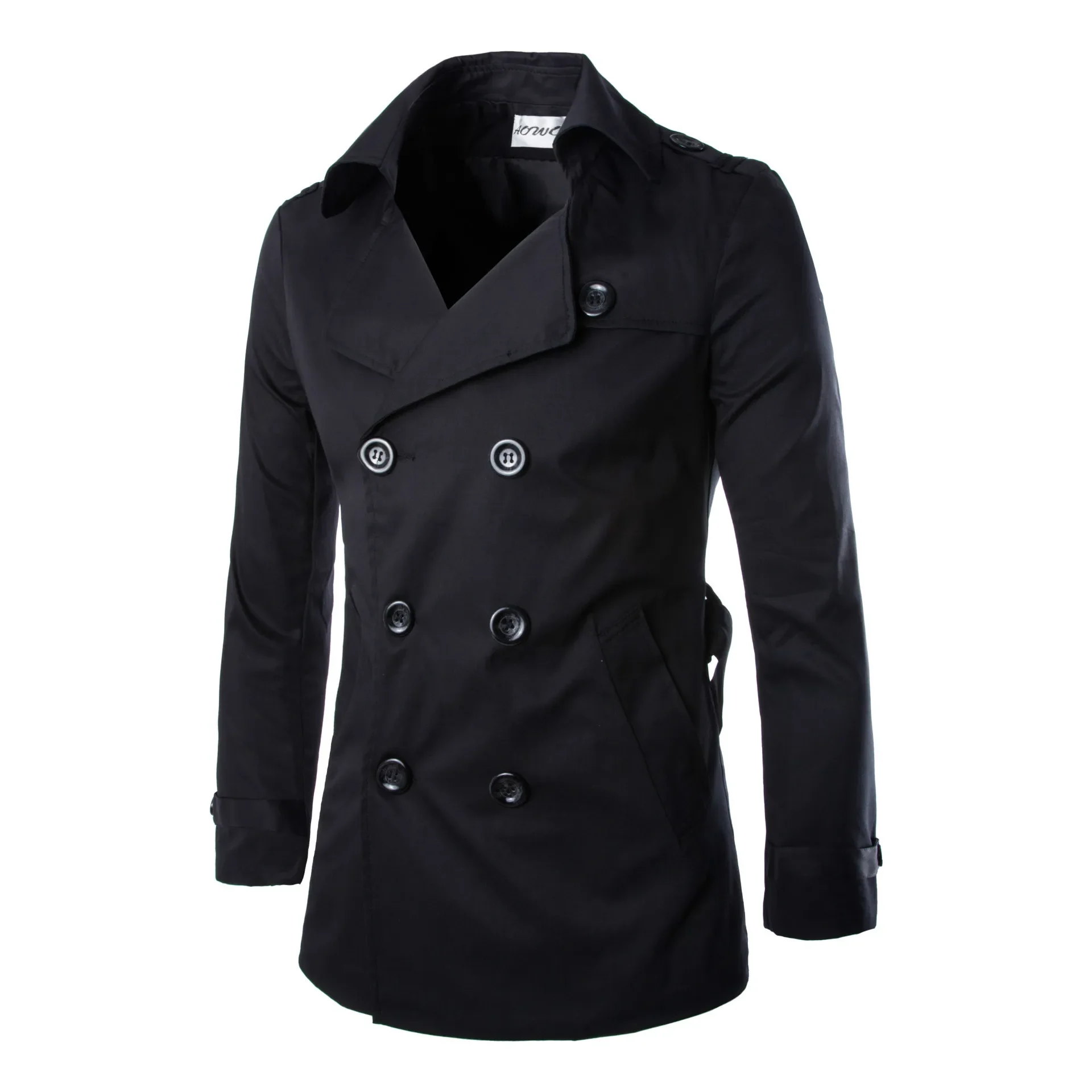 Mens Coats Windbreaker Cotton Double-breasted Boutique Coat British Temperament Jackets for Men waterproof windbreaker jacket casual men jacket