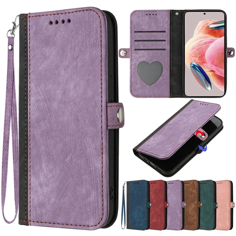 

Wallet Side Buckle Splicing Flip Over Leather Case For Redmi Note 12 12 Pro 5G 11S 10 10S 9 8 Pro Redmi 10A 10C 9A 9C Xiaomi 11T