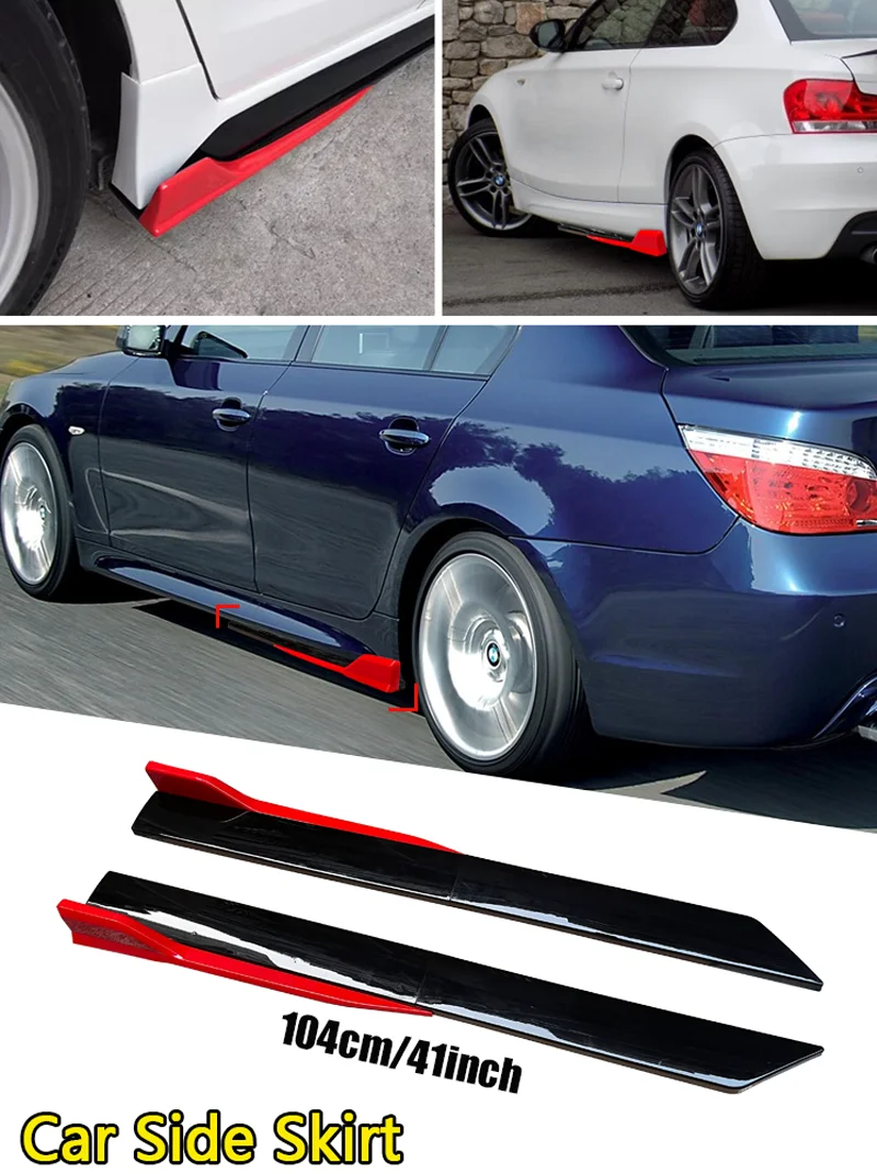 Auto Seite Rock Verlängerung Splitter Rocker Panels Lip Stoßstange 4 stücke Für Golf 7 Gti Sitz Ibiza 6l Clio 4X5 E53 W177 W211 W205 Audi A – Detail 1