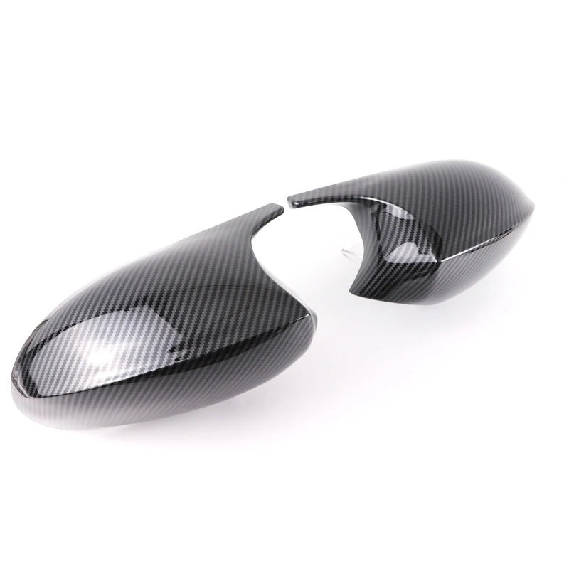 Carbon Fiber Pattern Black Side Mirror Cover Caps - M Look Car Accessories