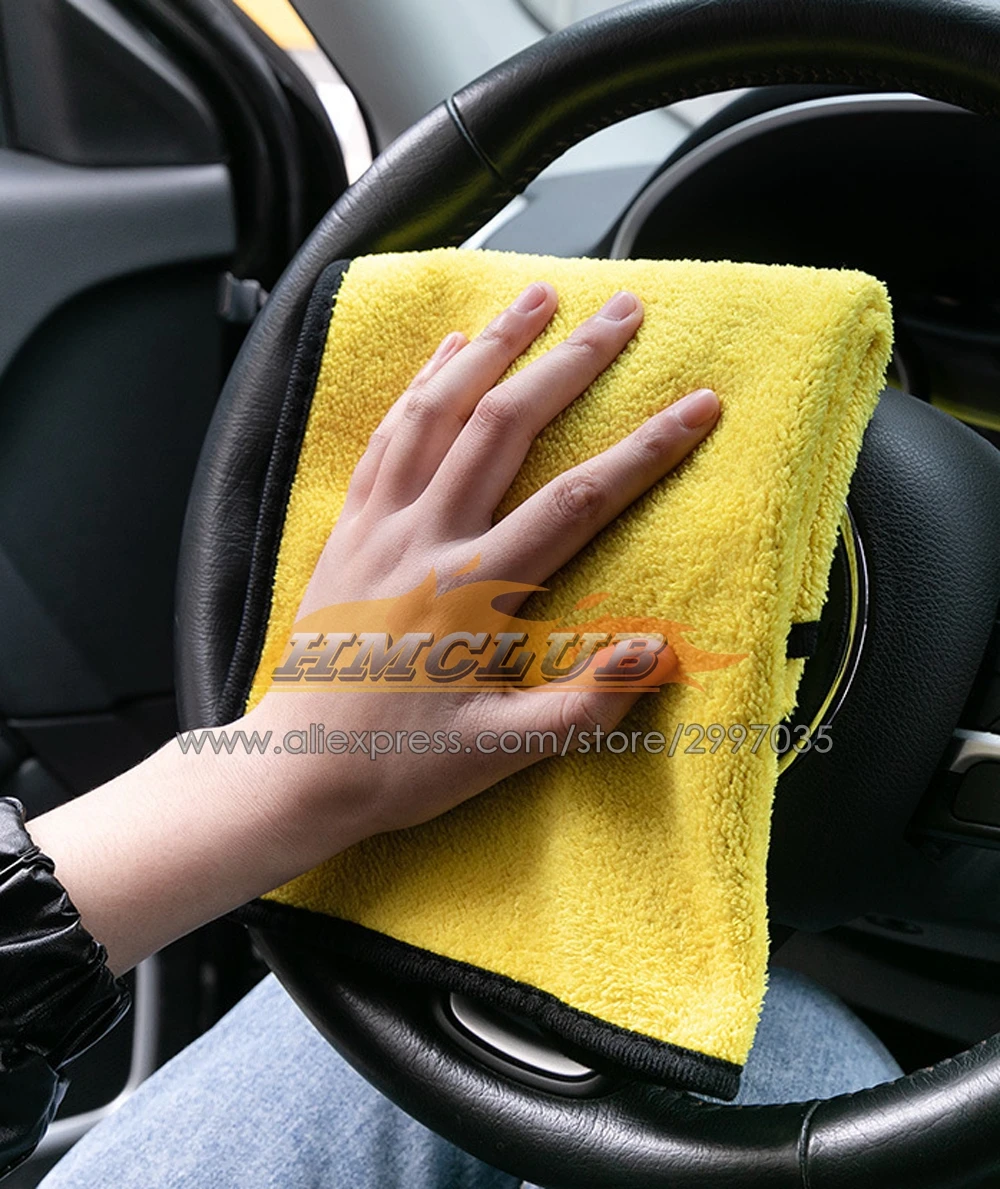 Microfiber Cleaning Towel Thicken Soft Drying Cloth Car Body Washing Towels Double Layer Bodywork Clean Rags 30cm 40cm 60cm