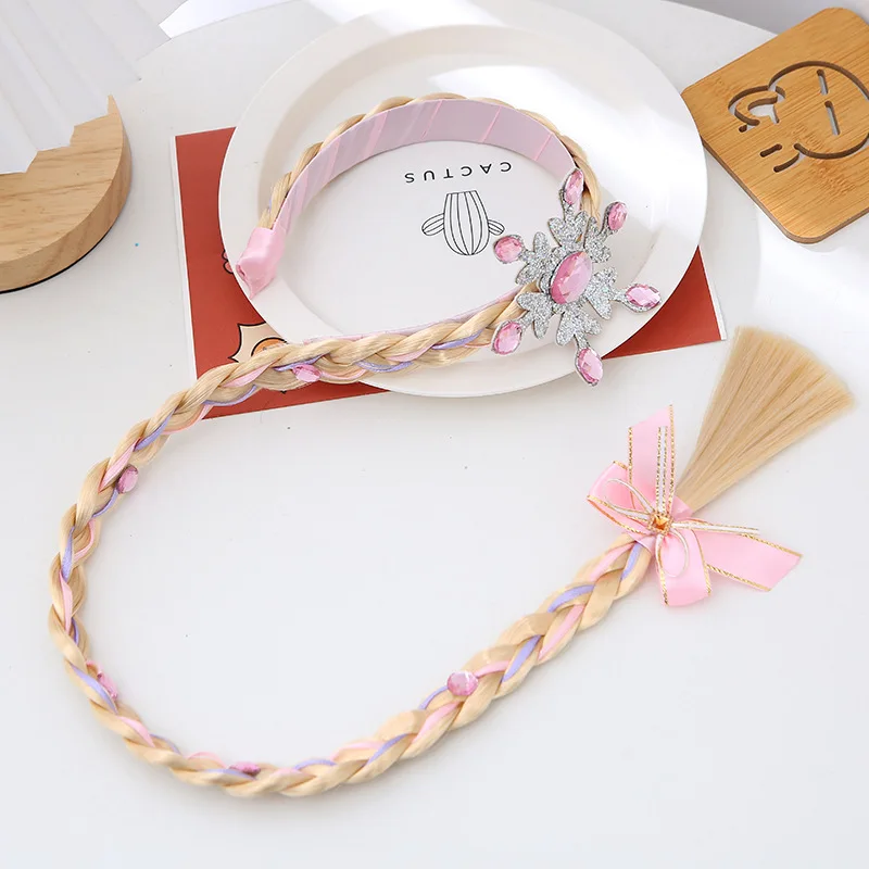 생일 파티 코스프레를 위한 크라운 눈송이 리본 장식이 있는 어린이 공주 머리띠