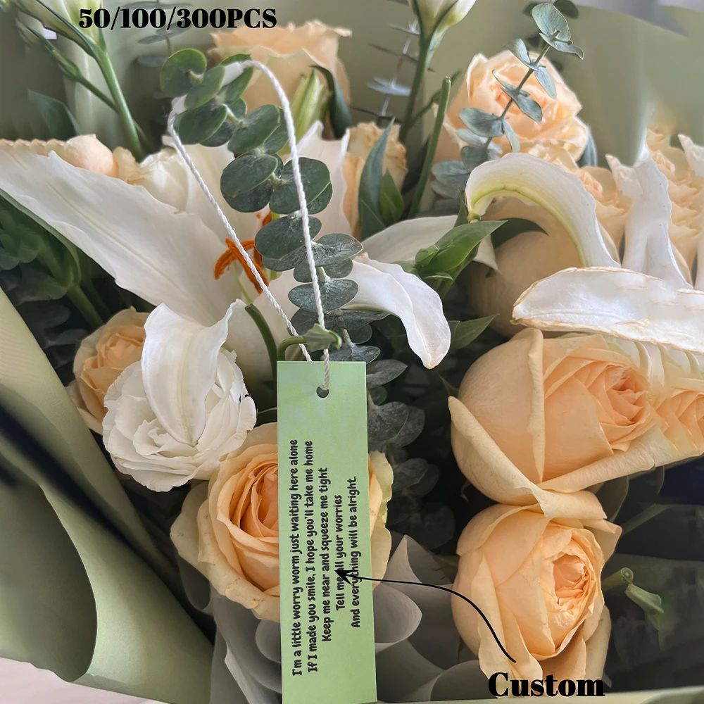 50-300PCS 1.0x3.5inches Paper Hang Tags Strings Personalized Gift Jewelry Clothing Price Labels Multipurpose Tags