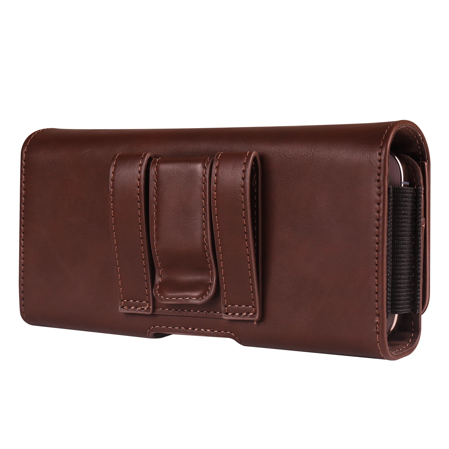 Dual Phone Pouch Belt Clip Leather Case Wallet Cover Waist Bag