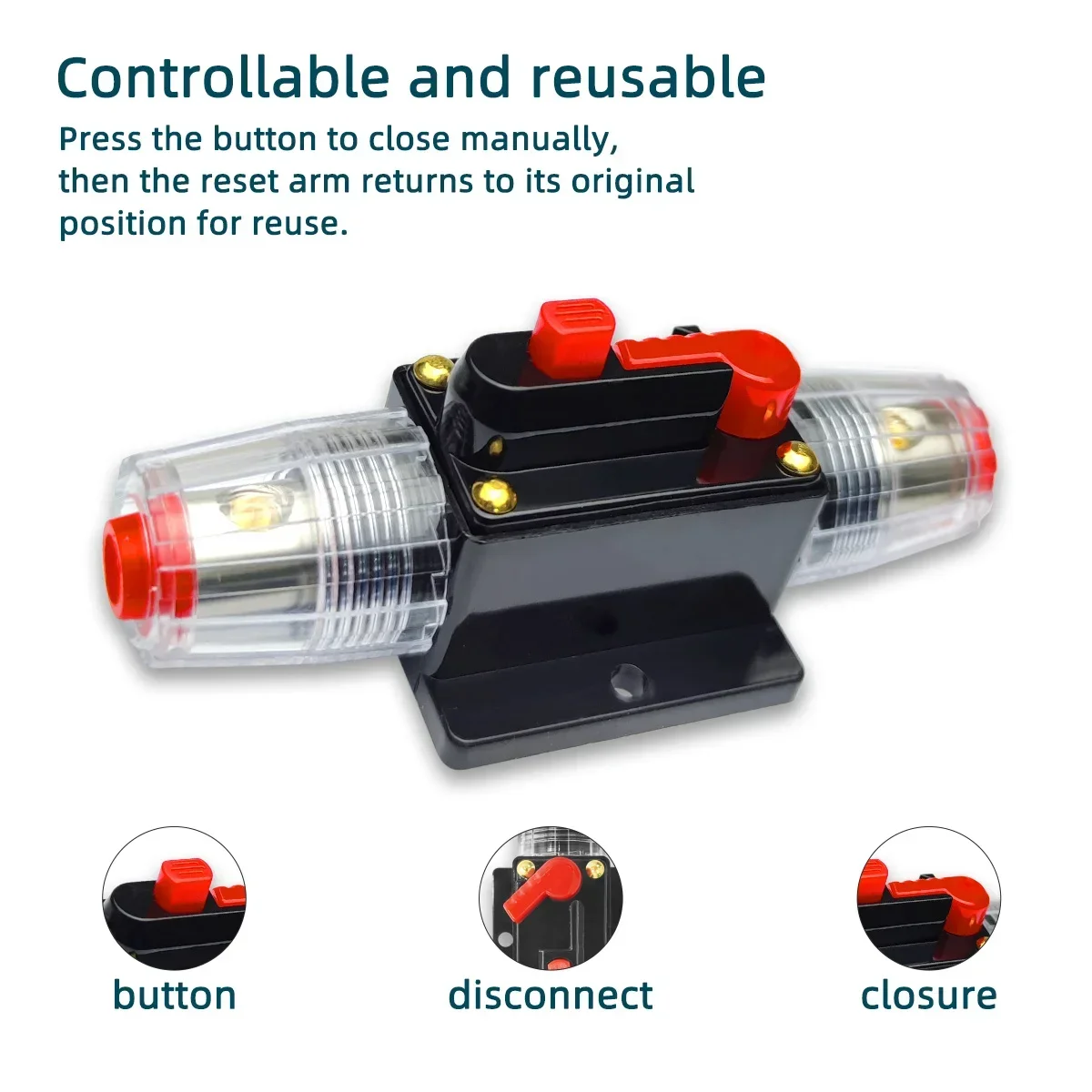 12V 24V 20A to 150A Car Boat Self-recovery Resettable Circuit Breaker Truck Resettable Fuse Short Waterproof Protection Fuse circuit breaker resettable fuse