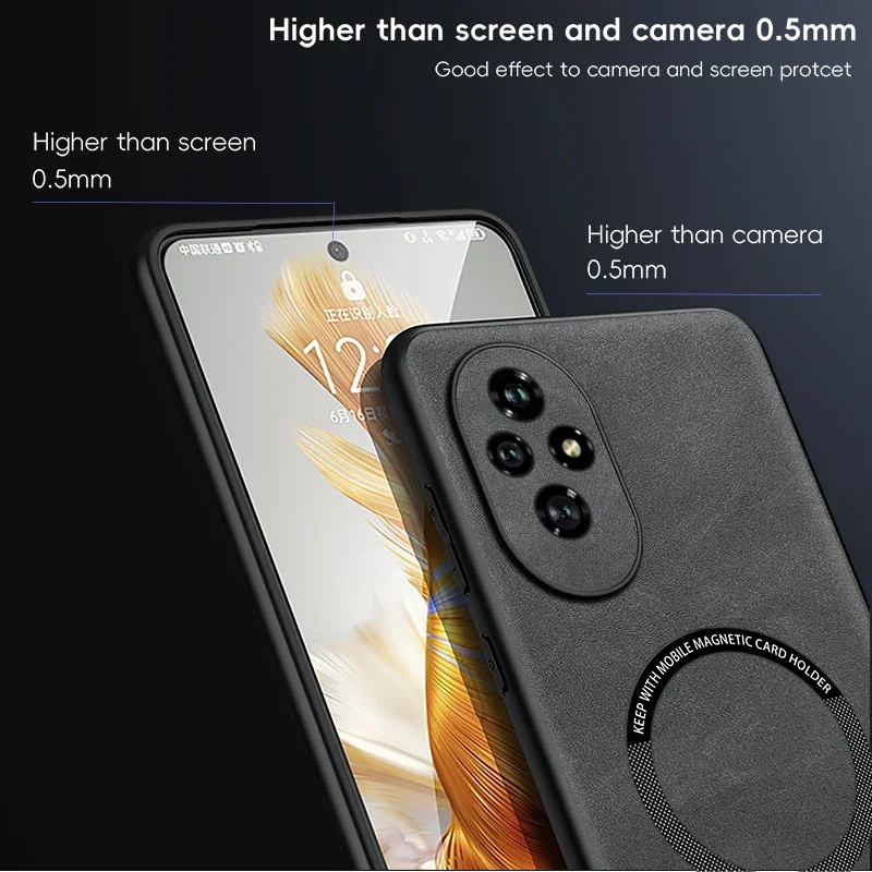 Magnetic Retro Leather Soft Case with Wireless Charging Capability