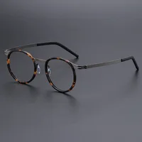 Новые датские брендовые ацетатные титановые оптические оправы для очков для мужчин и женщин, сверхлегкие круглые компьютерные оправы для очков, очки — изображение 4