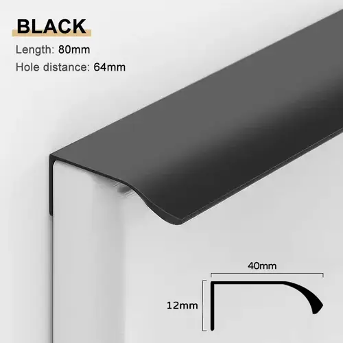 Gold Black Hidden Handles Long Kitchen Cabinet Pulls Drawer Knobs Aluminum Alloy Furniture Handles Cupboard Pulls Wardrobe Pulls - Image 19