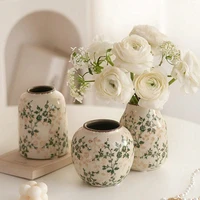 Ice Cracked Ceramic Vase Handmade Vase Bohemian Art Home Decoration Living Room Office Decoration Dried Flower Display Vase