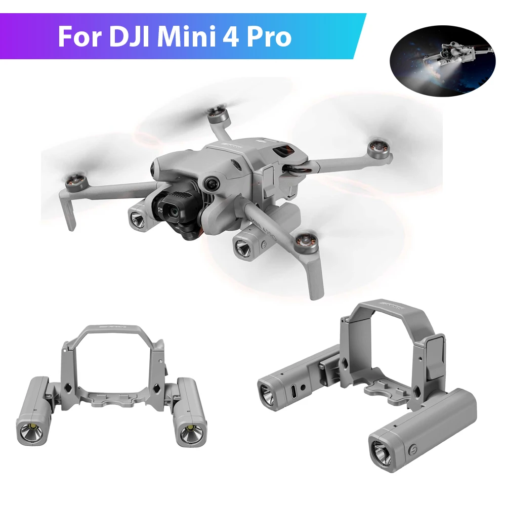 USB Charging Drone Searchlight Night Light For DJI Mini 4 Pro Detachable Lighting Lamp Lightweight Material drone accessories