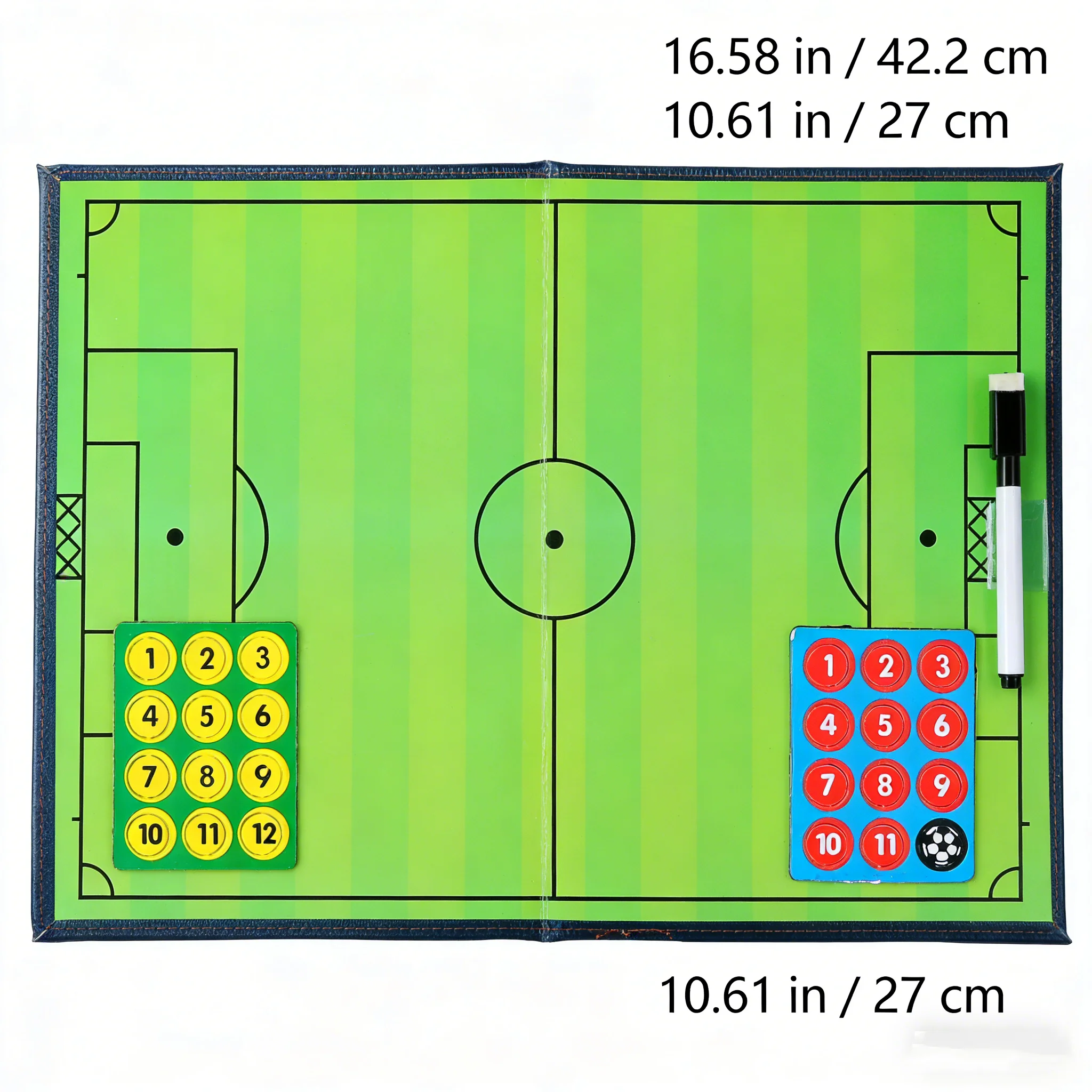 Magnetische Fußball-Taktiktafel, Faltbare Fußball-Coaching-Klemmbrett mit Magneten & Stift, Tragbare Strategie-Tafel für Fußballtraining – Detail 5