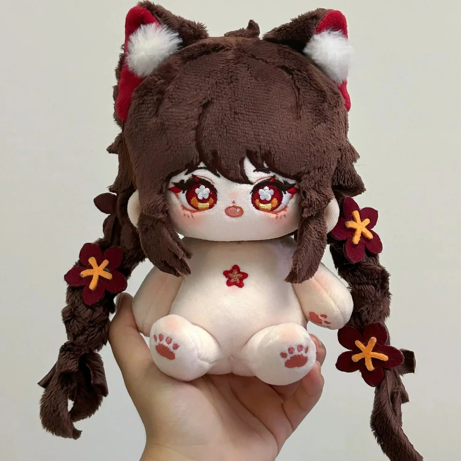

Lovely Anime Genshin Impact Hutao Cosplay Girl Plush Stuffed Body Dress UP Cotton Plushie Cartoon Mascot Cosplay Gift 20cm
