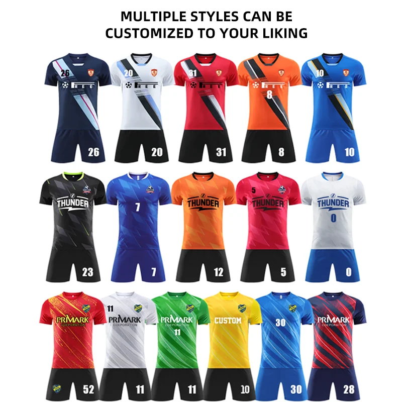 Football Uniform Sports Uniform Sets Adult Kids Football Jersey Men Boy Customize Soccer Uniforms Kit Sports Clothes Women Futsal Training Tracksuit Child