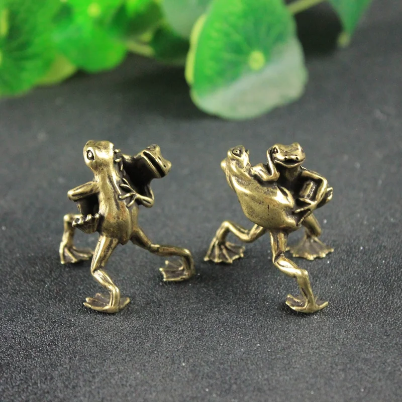 Outdoor DIY Tool EDC Retro Brass FROG Knife Beads Lanyard Pendants Paracord Accessories Frog Umbrella Rope Woven love Hangings