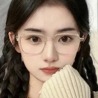 Trendy Fashionable Reading Glasses Women Anti Blue Light Presbyopia Eyewear High-definition Unisex Transparent Frame Eyeglasses 6